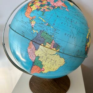 Vintage 60’s globe by Ohio Art. Large, Swivels, Rotates, All-Metal Globe