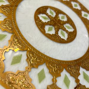 Vintage Culver 22k Gold Valencia LARGE Crudité Serving Platter with Green Diamond - Holiday and Wedding Serving Ware