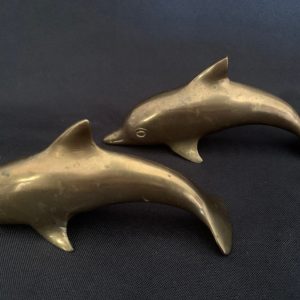 Vintage Mid-Century Brass Dolphin Sculpture/Statue Figurine - Nautical Decor
