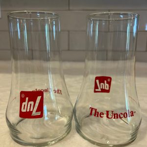 7-Up Upside Down Pint Glasses, Set of 4 Vintage "The Uncola" - 1970s Retro Collectible
